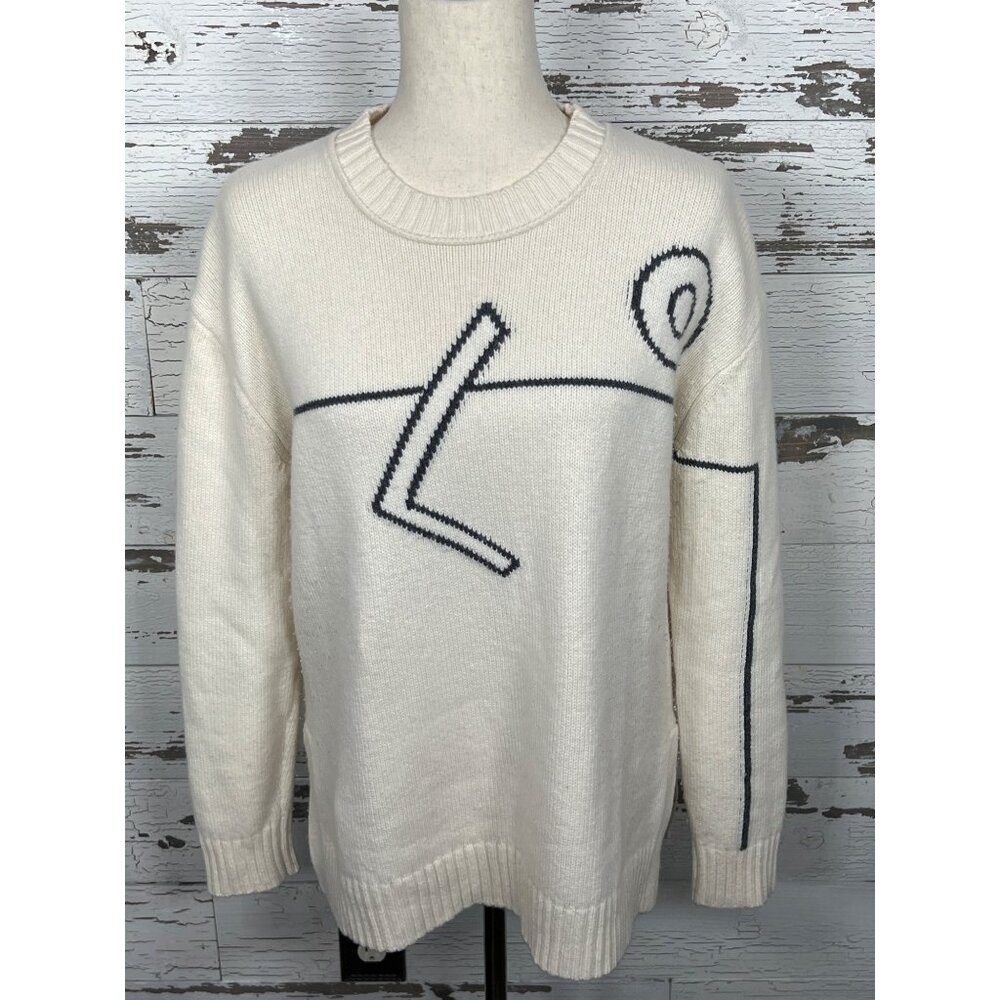 ZAKET & PLOVER Love Sweater Merino Wool/Cotton Blend  Ivory Sz M EUC